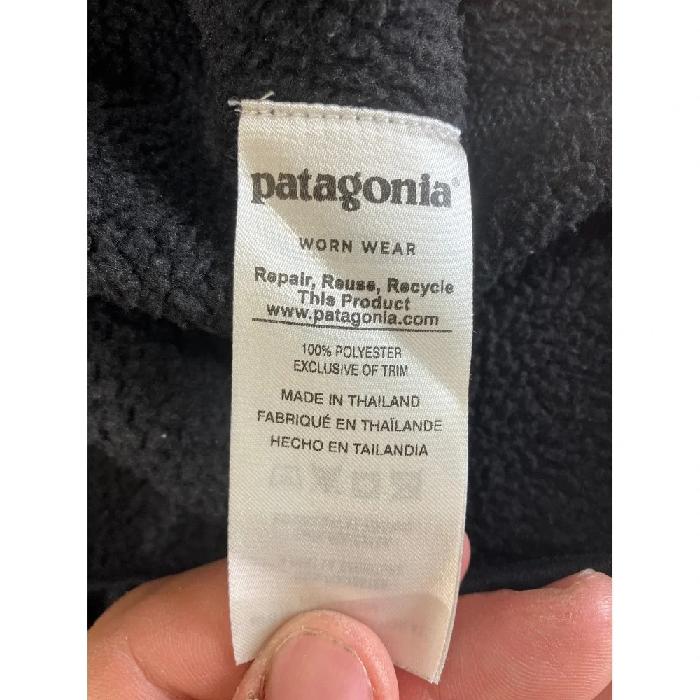 Patagonia Better Sweater 1/4 Zip Mens Medium Black Fleece Pullover Jacket 25527